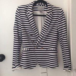 H&M striped blazer size 8